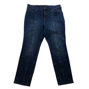 Duluth Trading Co Womens Jeans Size 16 Short Stretch Dark Wash Denim Blue Casual